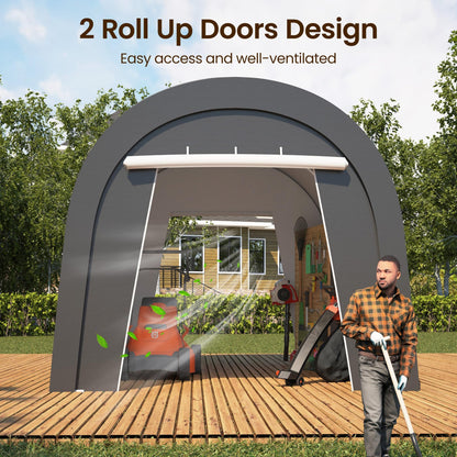 Wisteria Lane Heavy Duty Carport with 4 Cloth Bags, All-Weather Portable Garage with 2 Roll-up Doors, Car Canopy Storage Shelter Shed for Cars, Truck, or Garden Tools, 10' x 20'