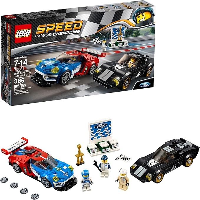 LEGO Speed Champions 6175279 2016 GT &amp 1966 Ford Gt40 75881 Building Kit (366 Piece) Multi
