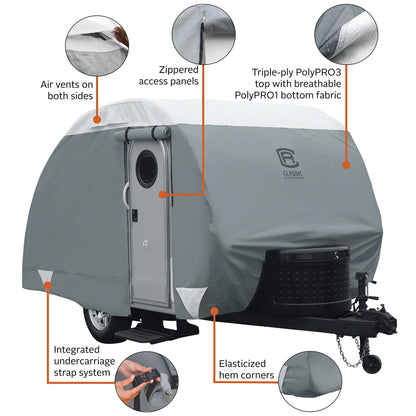 Classic Accessories Over Drive PolyPRO3 Deluxe Sloped Travel Trailer Cover, 19-21'