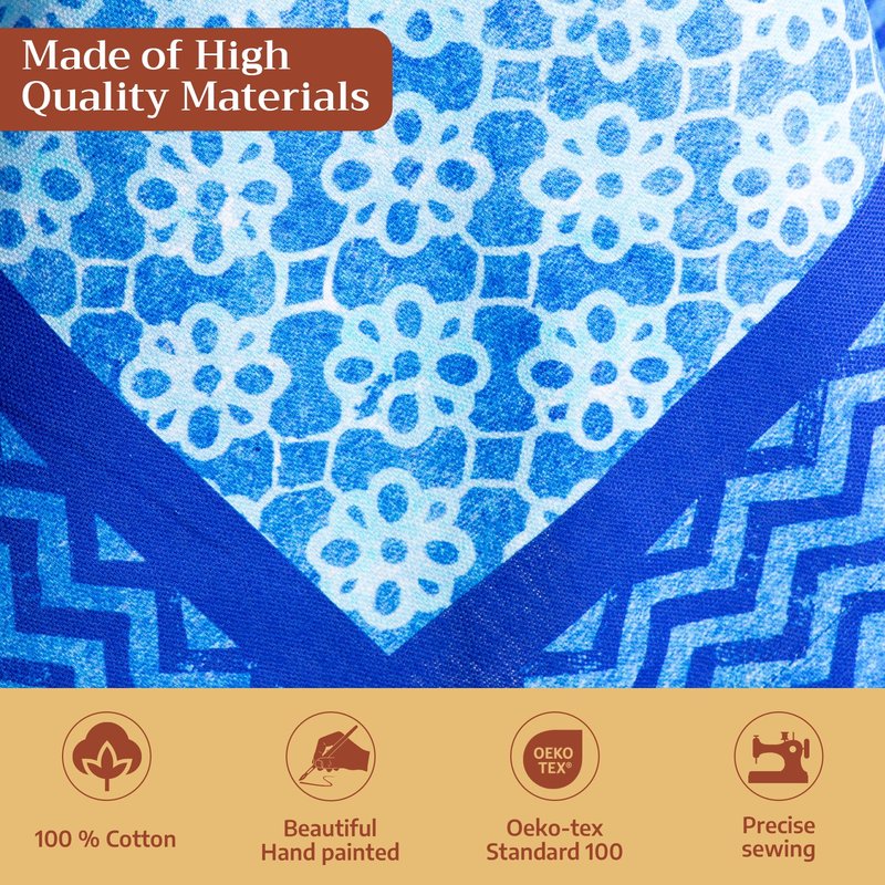 Maison d' Hermine Table Cloth Rectangle Table 100% Cotton 70 x 90 Inches Tablecloth Reusable Decorative for Dining Kitchen Room Farmhouse Home Gifts for Mothers Day Spring Summer - Indigo Love