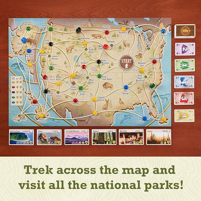 Underdog Games Trekking The National Parks - Award-Winning Family Board Game for Kids Ages 10+ - Easy to Learn Fun Activities for 1-5 Players Great for Family Bonding &amp for National Parks Lovers