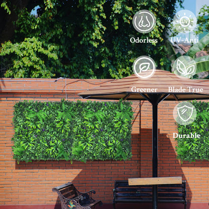 ODTORY Artificial Greenery Wall Panels: 50'' x 120'' UV-Anti Faux Greennery Grass Wall Privacy Backdrop Fence Screen for Garden Fence Covering Privacy, Outdoor Indoor Home Decor