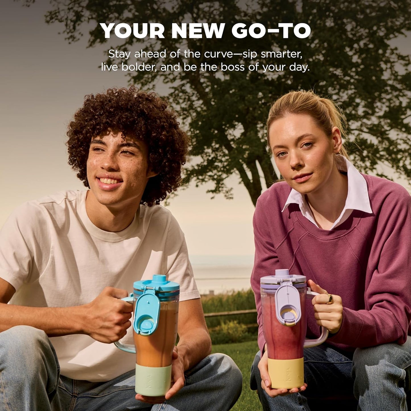 Ninja Blendboss™ Personal Blender - Smoothies & Frozen Drinks | 26oz Tumbler with Leak-Proof Lid & Straw | Auto-iQ Technology
