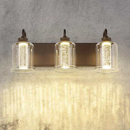 zeyu 3-Light LED Vanity Light, 15W, Crystal Bubble, 20.5 Inch, Oil Rubbed Bronze Finish, Model ZSL72B-3W ORB-1
