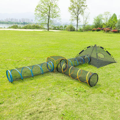 Cat Tent for Indoor and Outdoor Cat Enclosures(Outdoor, Tunnel, and Playhouse) Cat Playpen X-Large Portable Cat Tunnel Play Tents for Cats Rabbits and Small Animals Plus 2Tunnels & Cube