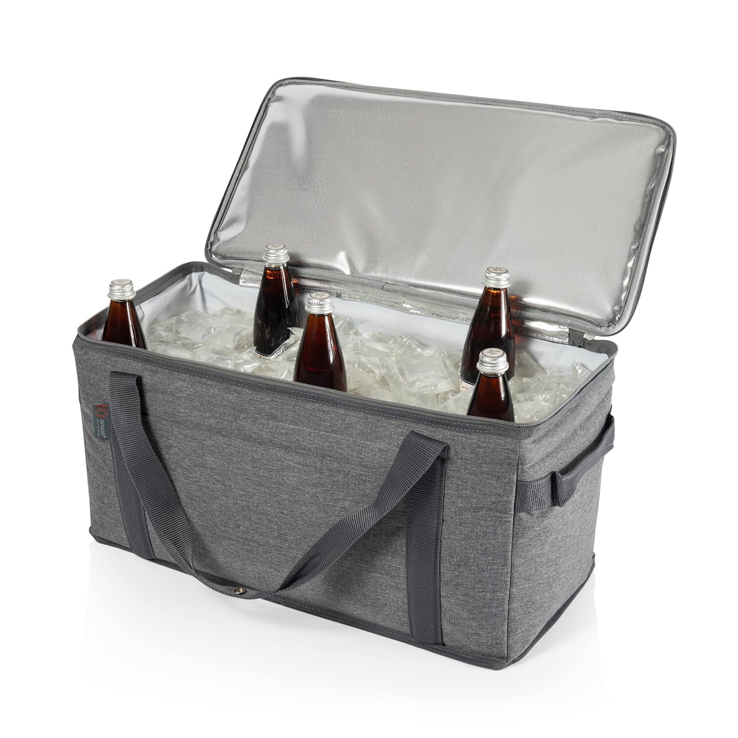 PICNIC TIME NHL Minnesota Wild 64 Can Collapsible Cooler, Large Insulated Soft Cooler Bag, Portable Beach Cooler with Shoulder Strap, (Heathered Gray)