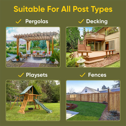 Postsaver Pro-Wrap Large +Plus | Fence & Deck Post Rot Protector | 40-Year Guarantee | Pack of 10 | Fits 5x5” to 6x6" Square and 6” to 7" Round Posts | Dual-Layer Rot Protection