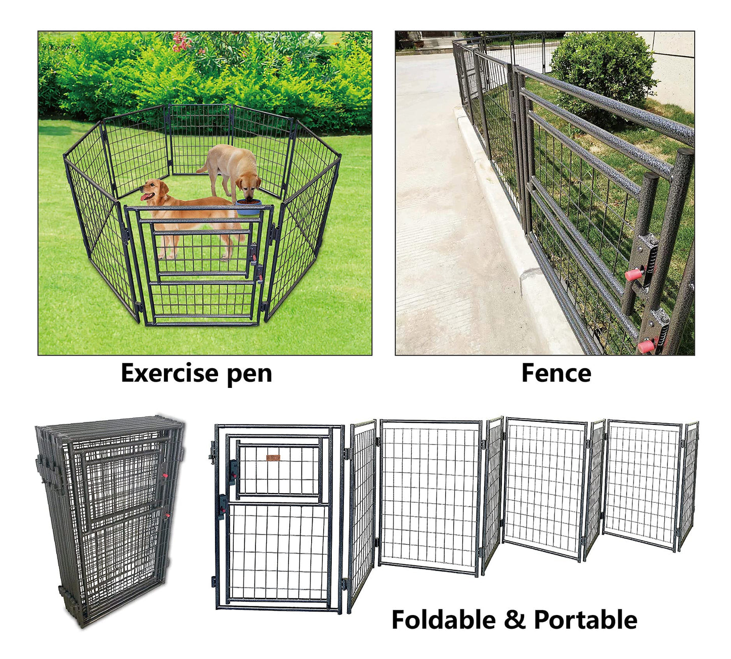 Neocraft My Pet Companion Dog Kennel with Roof Cover (4.5’) - Weather Resistant / Covered / Heavy Duty / Outdoor / Winter Welded Wire Pet Kennel for Medium Sized Dogs - Easy to Assemble