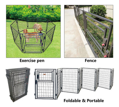 Neocraft My Pet Companion Dog Kennel with Roof Cover (4.5’) - Weather Resistant / Covered / Heavy Duty / Outdoor / Winter Welded Wire Pet Kennel for Medium Sized Dogs - Easy to Assemble