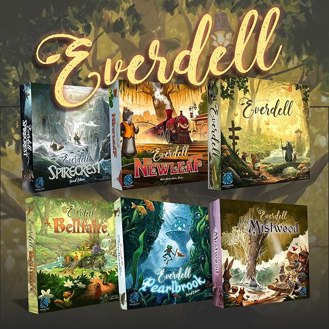 Everdell: Bellfaire Expansion – Board Game Add-On for 5–6 Players with Player Powers New Market Board &amp Special Event Cards – Requires Everdell Base Game