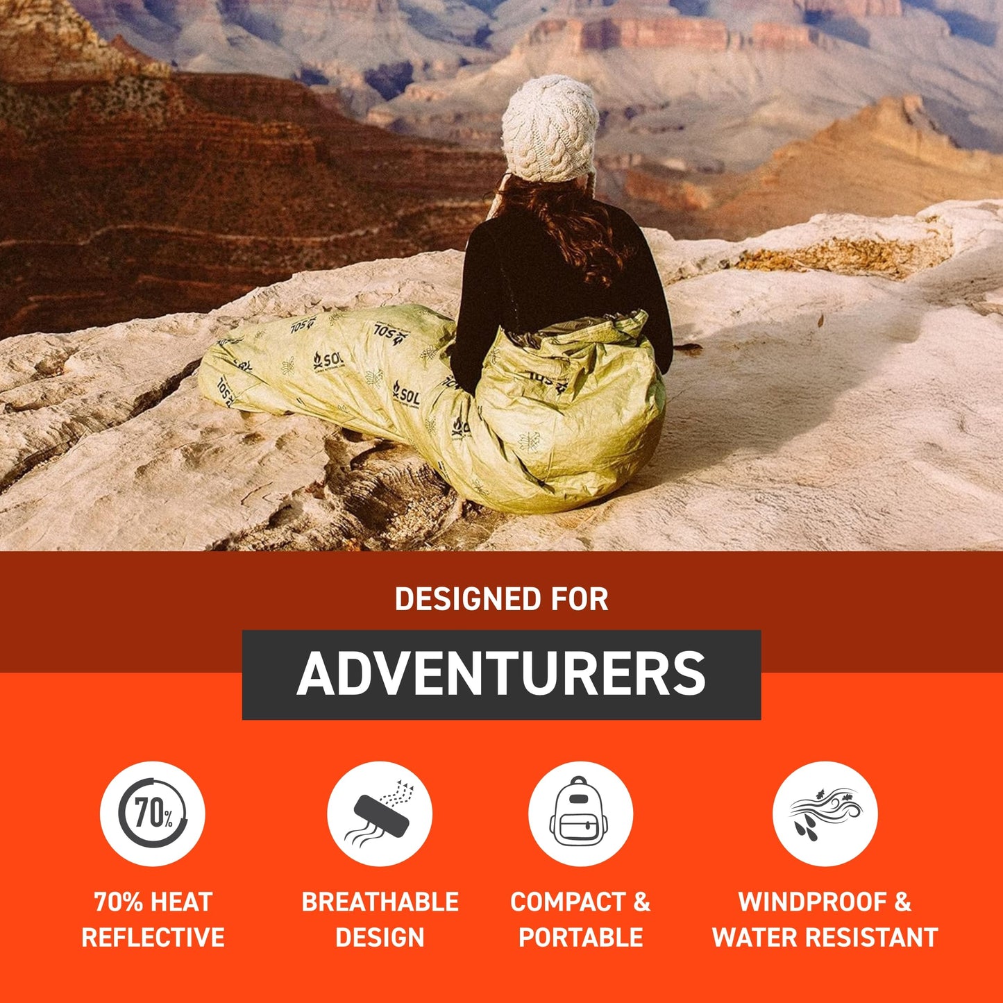 SOL Escape Bivvy with Hood - Emergency Preparedness Blanket - Reflects Up to 70% Body Heat - Outdoor Survival Bivvy - Water Resistant - Durable & Breathable - Winter Camping Supplies - Green