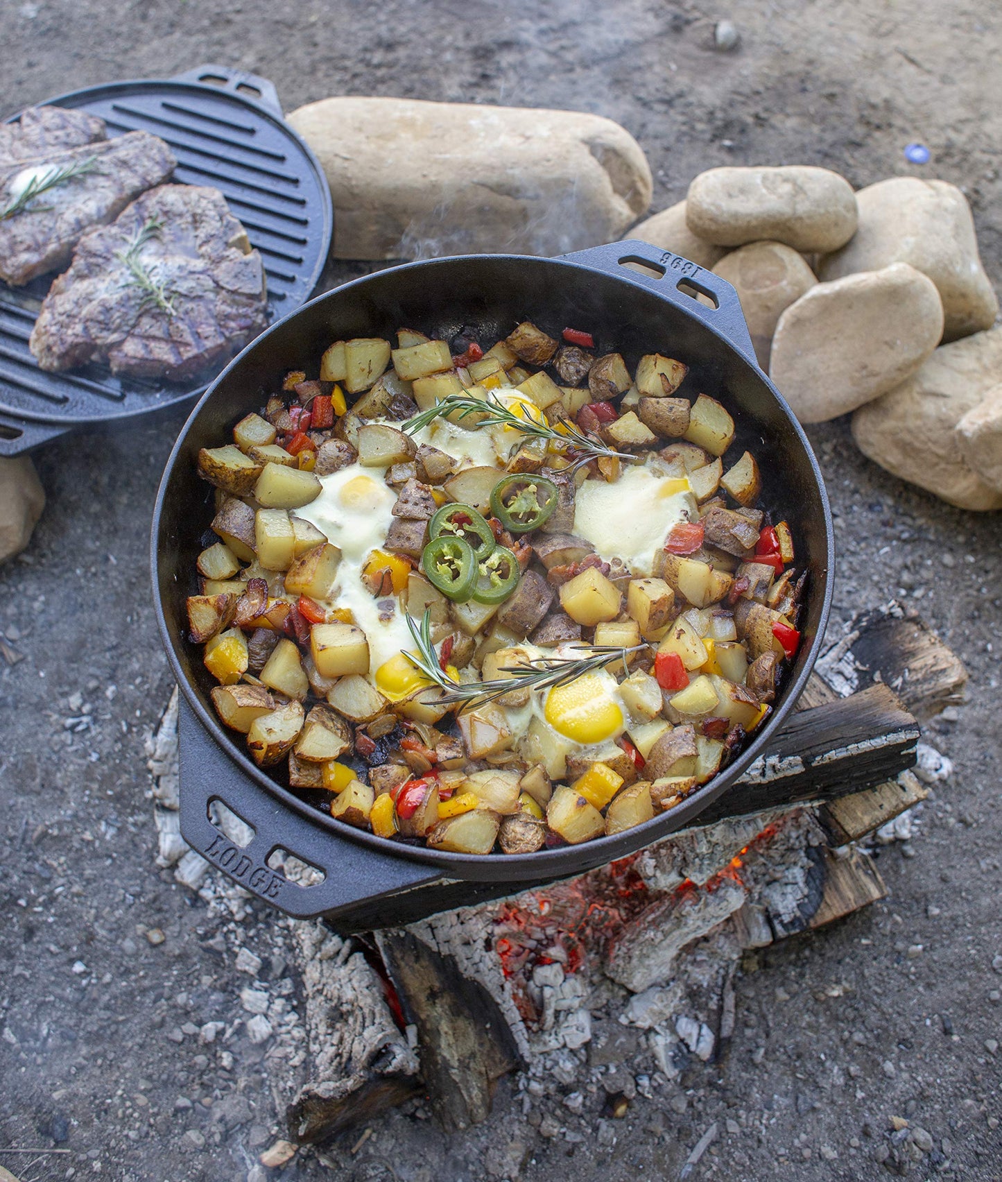 Lodge 14 Inch Cast Iron Cook-It-All, Black