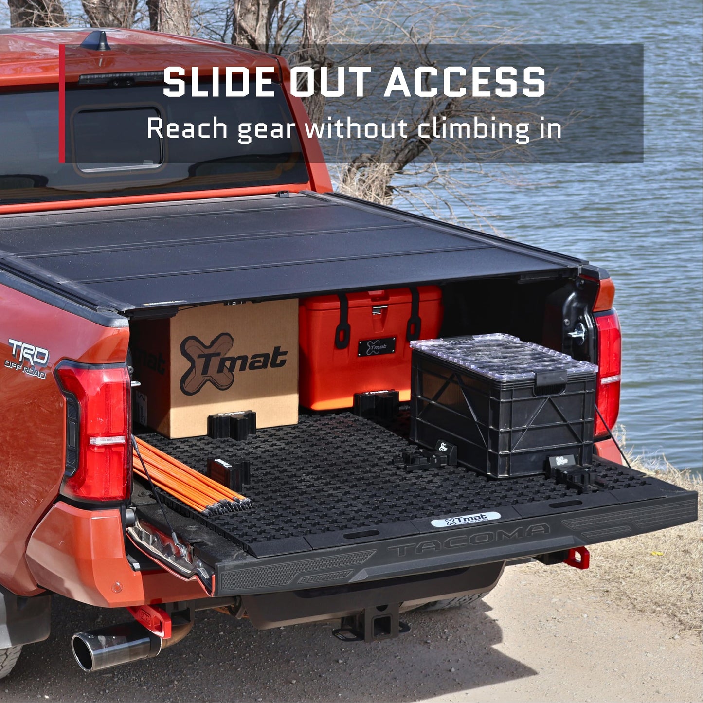 Tmat Truck Bed Organizer Storage System Slide Out Mat (Universal Fit for Standard Beds 6'6" to 6'9")