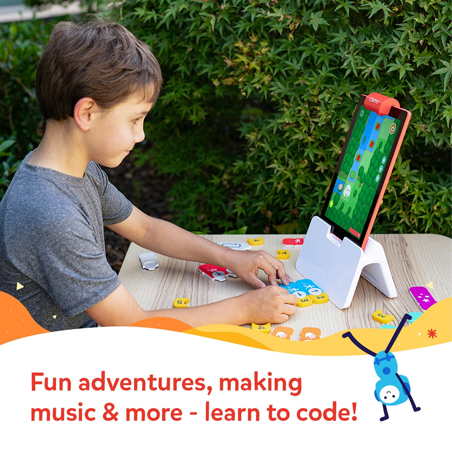 Osmo - Genius Starter Kit for Fire Tablet Plus Coding Family Bundle -Ages 5-10 - Math, Spelling, Creativity, Coding Jam, Awbie, Duo & More (Fire Base Included), 5 Educational Games (Amazon Exclusive)
