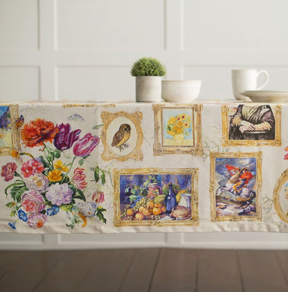 Maison d' Hermine Table Cloth Square Table 100% Cotton 60 x 60 Inches Tablecloth Reusable Decorative for Dining Kitchen Room Farmhouse Home Gifts for Mothers Day Spring Summer - Masterpiece