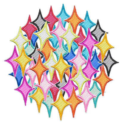 Puideon 80 Pcs Stars Iron On Patches,Star Embroidered Appliques Sew on Patches for Clothes Jacket Jeans Hat(10 Colors)
