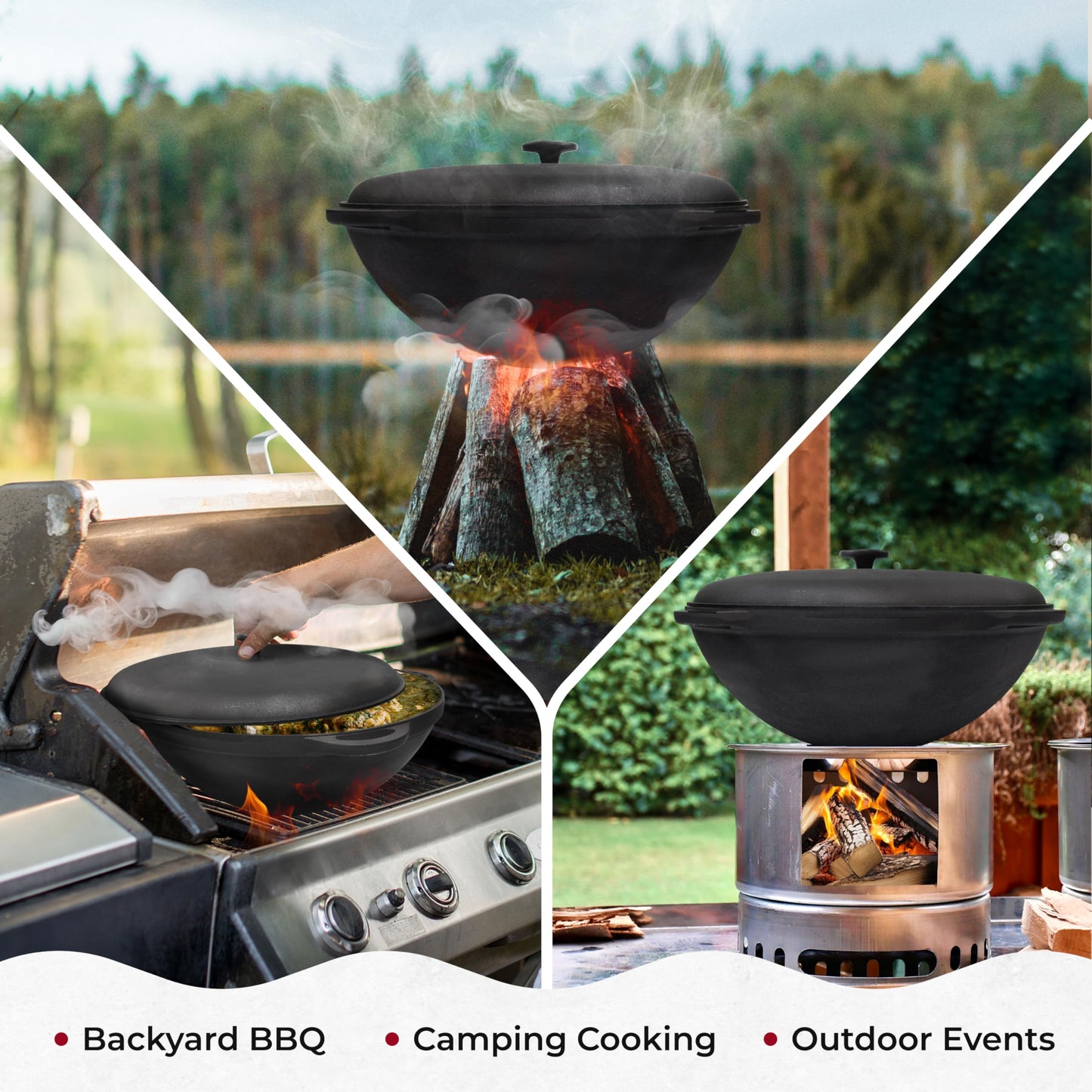 Dutch Oven Pot with Lid Syton 12.5 Quarts (12 L) - Camping Dutch Oven - Cast Iron Cookware Set - Uzbek Kazan Cast Iron – Premium Camping Cookware