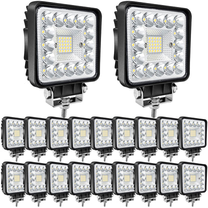 SAN YOUNG LED Light Pods, 120W 10000lm 12V 24V 4 Inch LED Work Lights for Truck Tractor ATV UTV RV Boat Pickup Golf Cart Snowblower Heavy Duty Equipment LED Off Road Driving Lights, 20 Cube