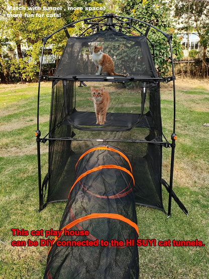 Hi Suyi Portable Pop Up Pet Cat Tents Enclosures for Outside Patio