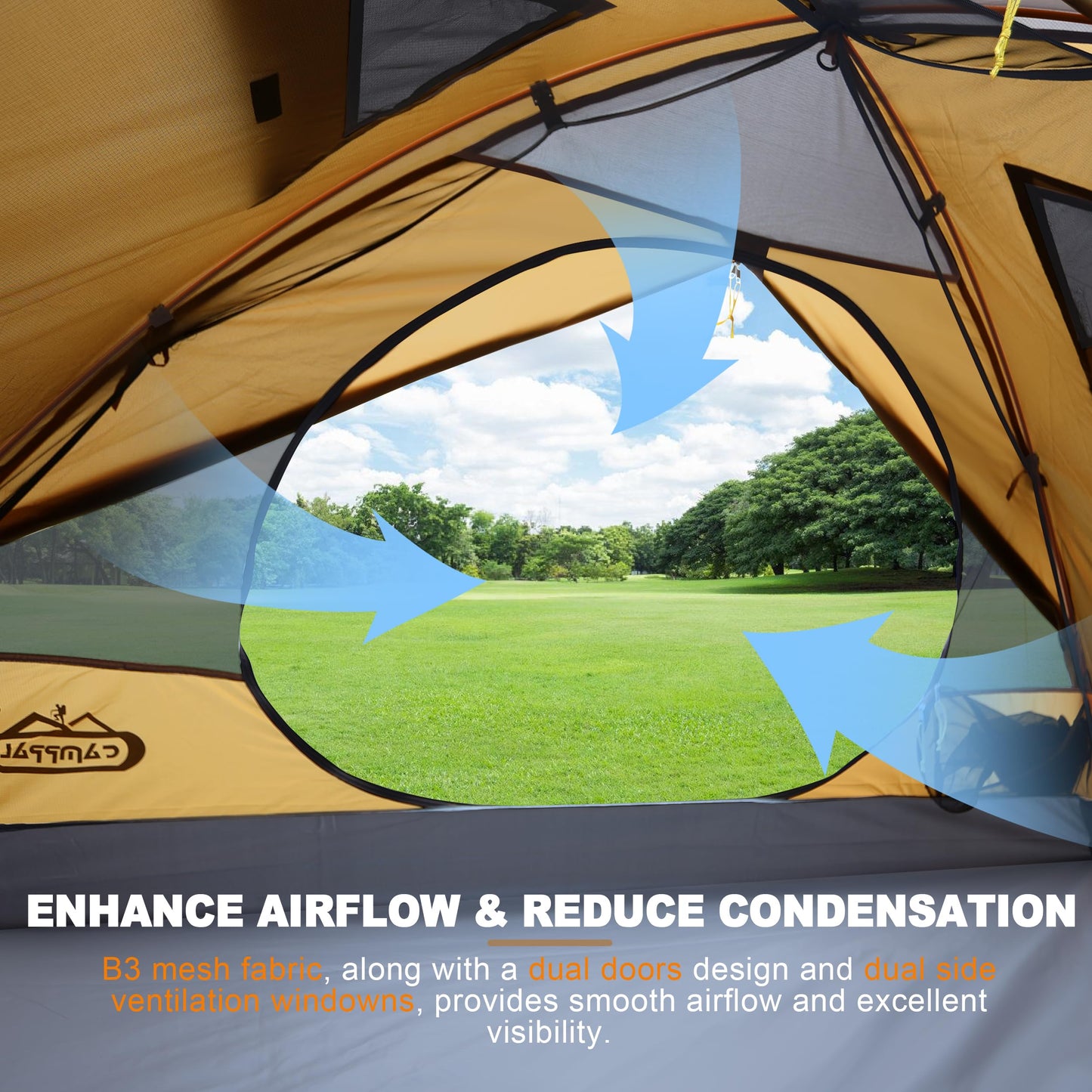 2 Person Backpacking Tent, Waterproof Windproof Two Person Tent, Lightweight Easy Setup 2 Man Tent for Camping, Hiking, Biking, Cycling, Motorbiking, Mountaineering - Khaki