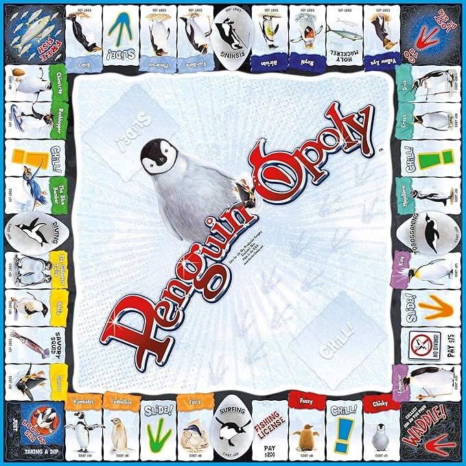 Late for The Sky Penguin-Opoly Family Board Game – Opoly-Style Penguin Theme Educational Fun for Kids &amp Adults 2-6 Players Ages 8+ Collect Species Learn Facts Gift Idea
