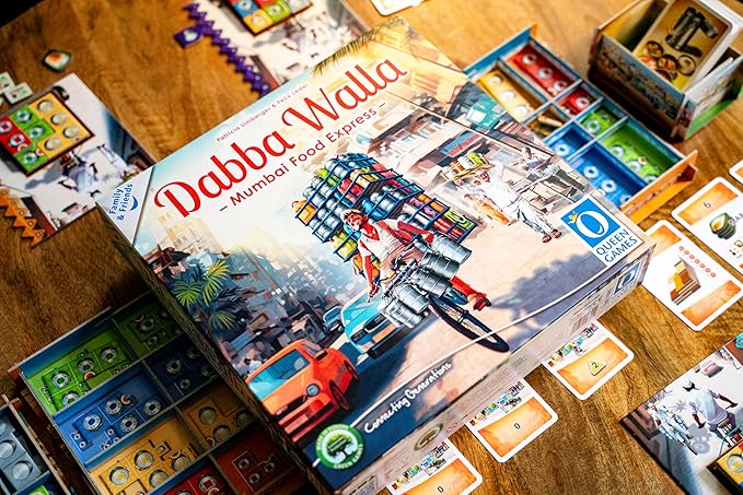Queen Games Dabba Walla - Mumbai Food Express Strategy Board Game 2-4 Players Family Board Game