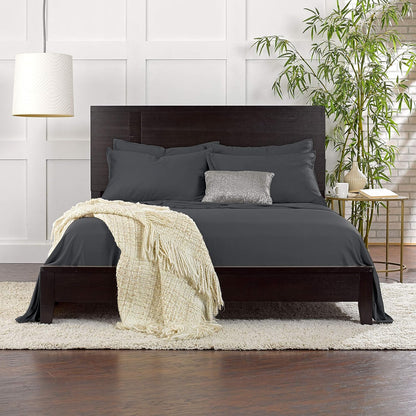 Pure Bamboo Twin Sheets - 100% Organic Viscose Bed Sheet Set, Luxuriously Soft & Cooling | Charcoal