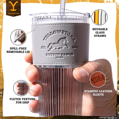 Dragon Glassware x Yellowstone Drinking Glasses, 16 oz Set of 2