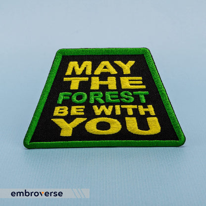 EMBROVERSE May The Forest Be with You Travel Patch - Funny Embroidered Iron On Patches - Size: 3.9 x 2.4 inches