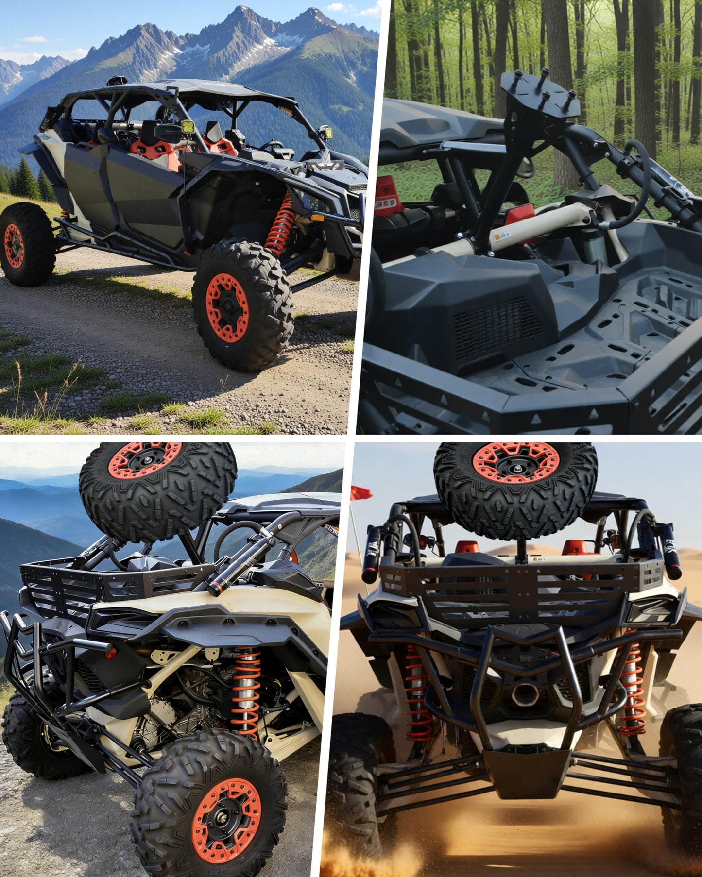 SAUTVS Heavy Duty Rear Spare Tire Carrier Mount Rack Holder for Can-Am Maverick X3 XDS XRS MAX Turbo RR 2017-2026 Accessories