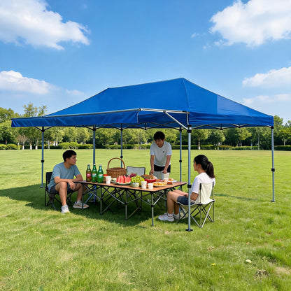 10x20 Pop Up Canopy Tent – Heavy Duty Commercial Instant Shelter, One-Person Quick Setup, Water-Resistant & Portable, Outdoor Commercial Sun Shelter Tent for Camping, Travel, Picnic Blue