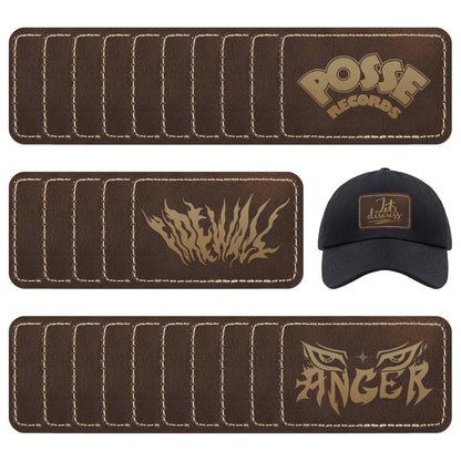BUVKHMX Faux Leather & Leatherette Hat Patches - 30 Pack Blank Laserable Patches with Adhesive Backing for Customization, Fabric Repair, Sewing & Laser Engraving Supplies (3 x 2 Inch)