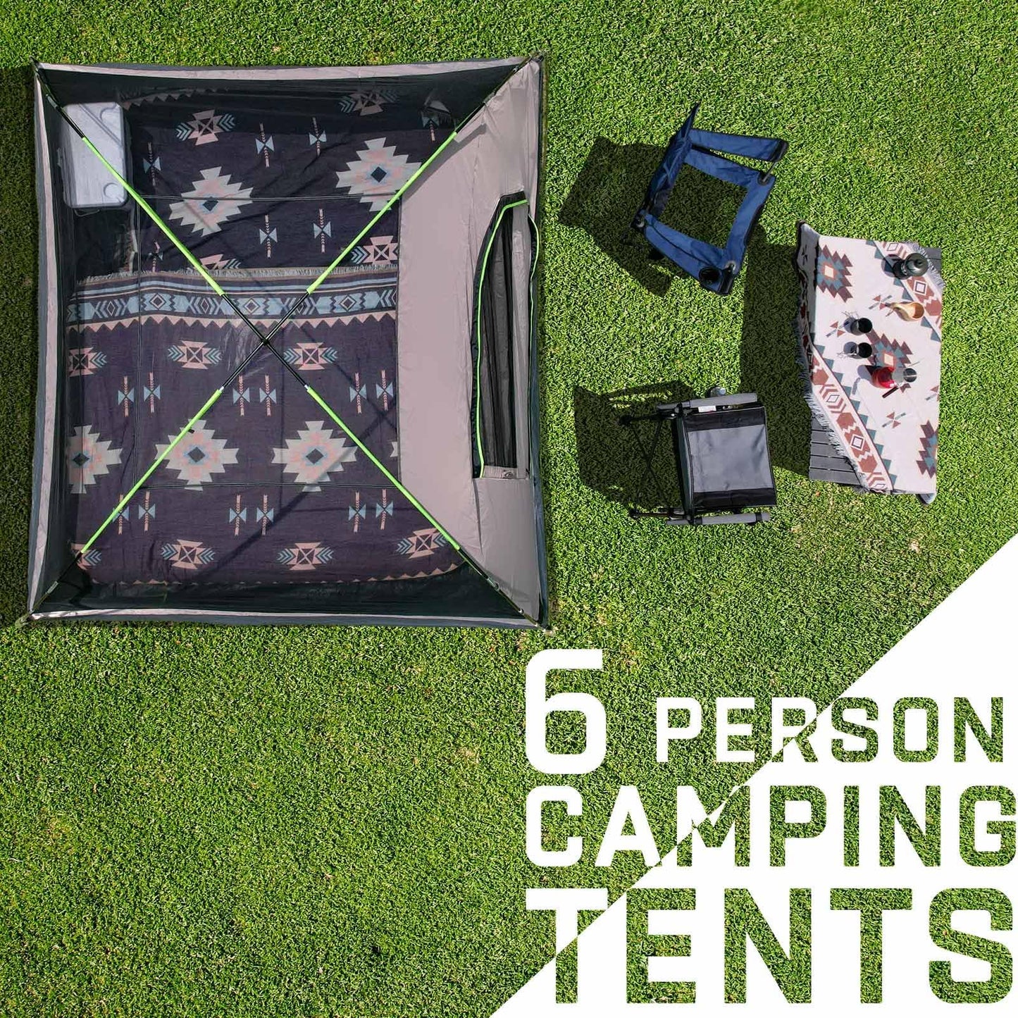 Happy Travel Camping Tent, 4/6 Person Dome Tents for Camping with Rainfly, Waterproof Clip Easy Setup Portable Family Tent with Mesh Windows, 20% More Headroom Backpacking Tents for Camping & Hiking