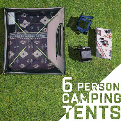 Happy Travel Camping Tent, 4/6 Person Dome Tents for Camping with Rainfly, Waterproof Clip Easy Setup Portable Family Tent with Mesh Windows, 20% More Headroom Backpacking Tents for Camping & Hiking