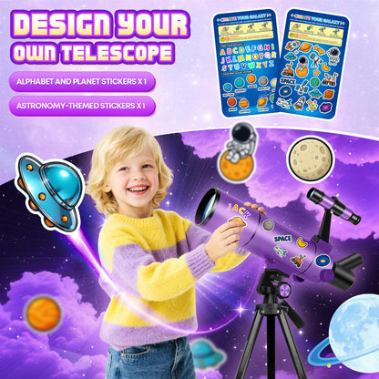 Dianfan Telescope for Kids & Adults, 80mm Aperture 500mm Astronomical Professional Telescope for Adults High Powered, Portable Travel Telescopes for Beginners with Tripod & Adapter, Stickers, Backpack