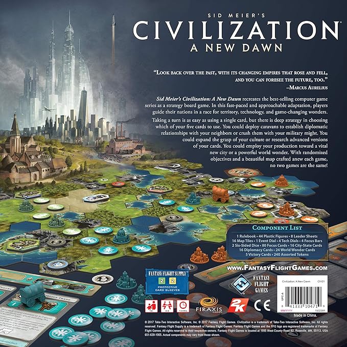 Asmodee Sid Meier's Civilization: A New Dawn Board Game - Rewrite History Your Way! Strategy Game for Kids &amp Adults  Ages 14+ 2-4 Players 1-2 Hour Playtime