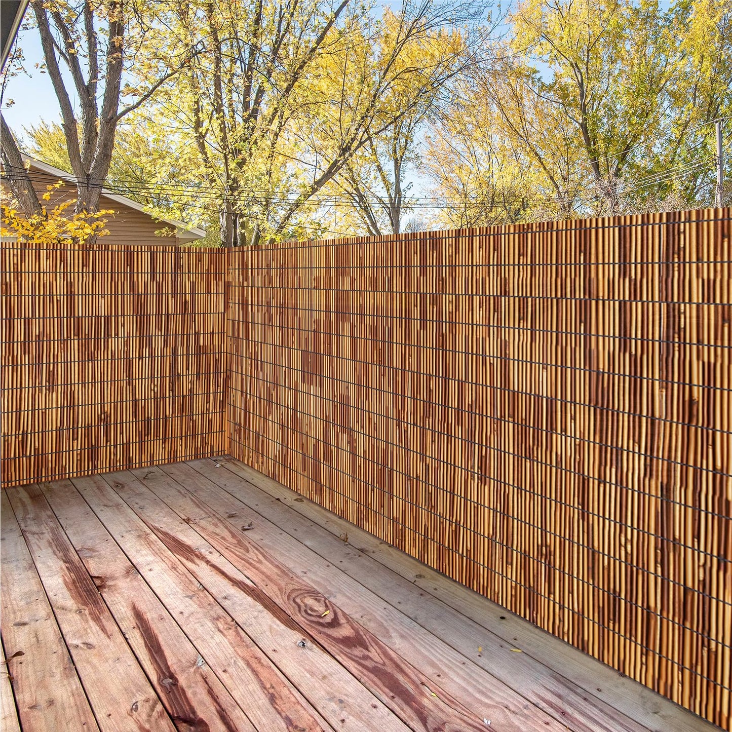 Natural Reed Fencing Rolls,6FT X 16.4FT Reed Screen Curtain Bamboo Fence Covering Privacy for Outdoor Backyard Patio Garden Decorative Fence (Brown)