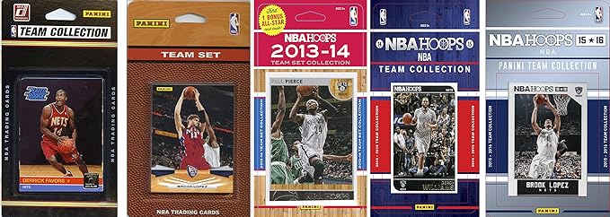 NBA New Jersey Nets 5 Different Licensed Team Set Trading Card