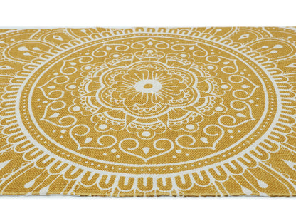The Home Talk Yoga Mat, 100% Organic Foldable Thick Mat for Travel, Yoga Mat for Exercise with Carry Strap, Skid Free Yoga Block for Pilates, Training Mats Cotton Weave, 24"x72" - Yellow