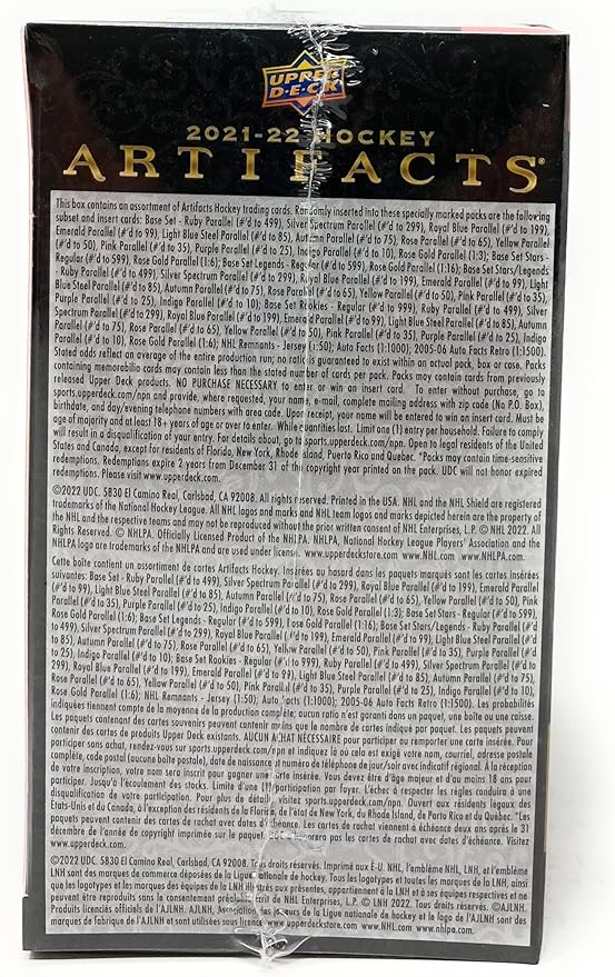 Upper Deck 2021-22 Hockey Artifacts Trading Cards