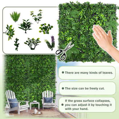 DOPGIB Artificial Green Boxwood Grass Wall Roll: 48"x128"(43 SQFT) UV Protected Ivy Privacy Hedge Fence Screen for Chain Link Fences Panel Indoor,Outdoor Patio Balcony & Garden