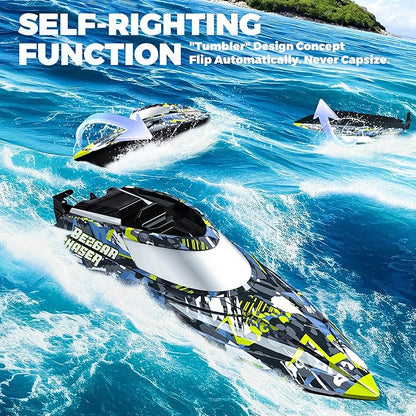 BEZGAR TX123 Remote Control Boats - Fast Speed RC Boat 32+ KPH with A Portable Suitcase for Lakes &amp Pools &amp Salt Water Summer Toys for Adults and Ideal Gifts for Kids Boys Age 6 7 8-12 Years