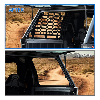 SLORIMOD Rear Side Window Molle Panels for Polaris XPEDITION ADV/ ADV5 24-25, Aluminum Rear Windows Protective Decoration for Polaris XPEDITION ADV/ ADV5 2024-2025 Accessories
