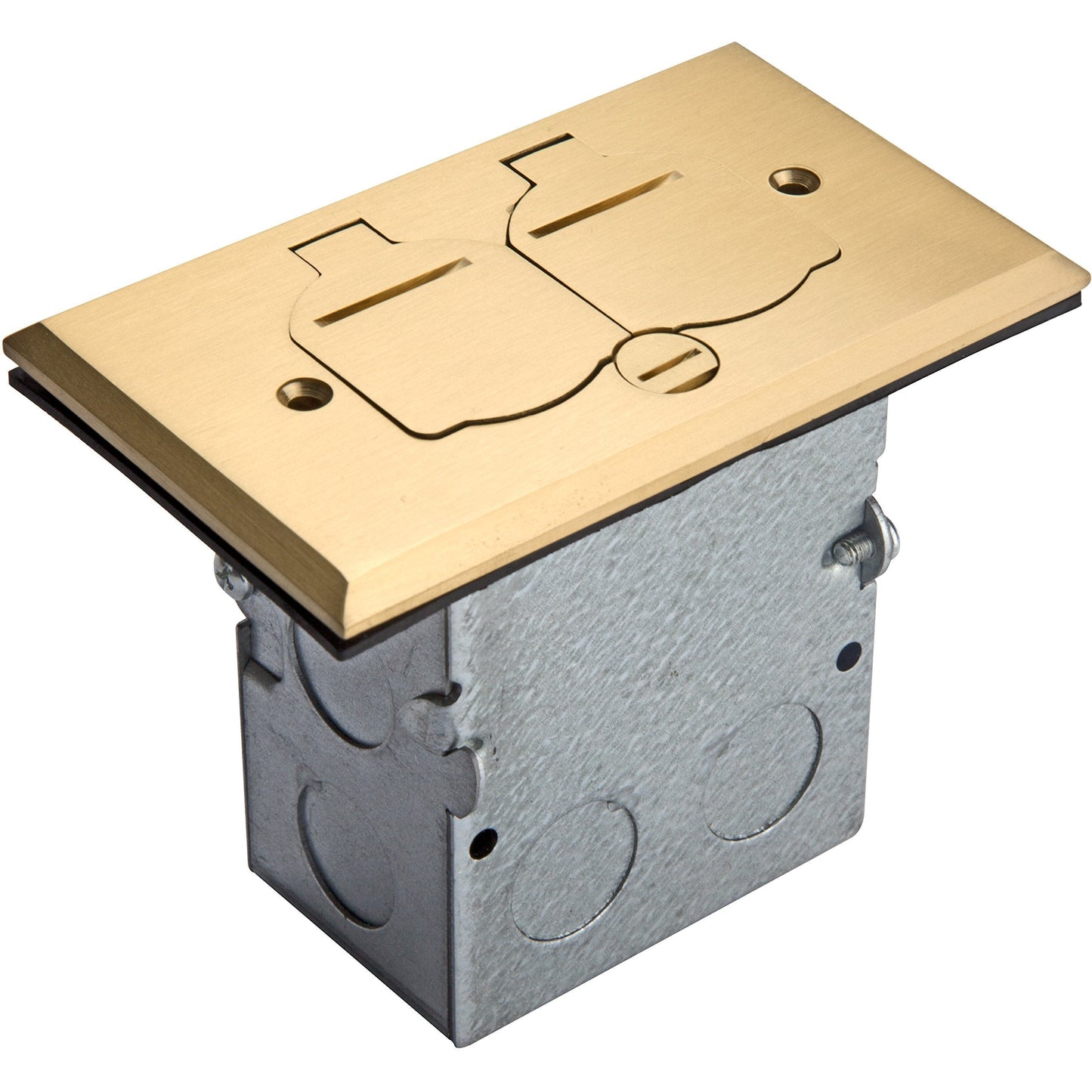 ENERLITES Flip Lid Cover Floor Box Kit with 20A Tamper-Weather Resistant Receptacle Outlets, 1-Gang 5" x 2.87" Cover, Watertight Gaskets, 975507-C and 975507-S