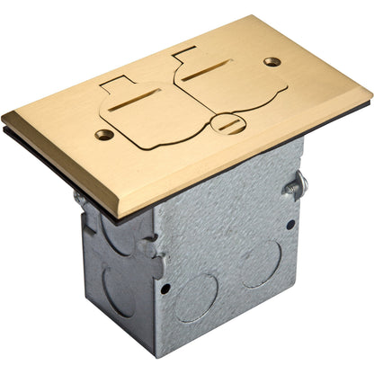 ENERLITES Flip Lid Cover Floor Box Kit with 20A Tamper-Weather Resistant Receptacle Outlets, 1-Gang 5" x 2.87" Cover, Watertight Gaskets, 975507-C and 975507-S