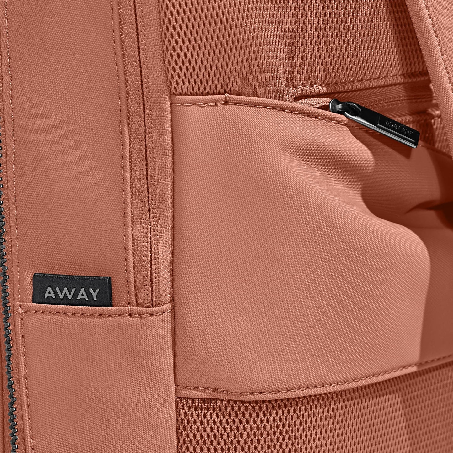 Away The Everywhere Zip Backpack - Personal Item Airline Approved Backpack with 16” Padded Laptop Sleeve, Water Bottle Pocket, Interior and Exterior Pockets - Fits Up to 16-Inch Laptops - Clay Pink