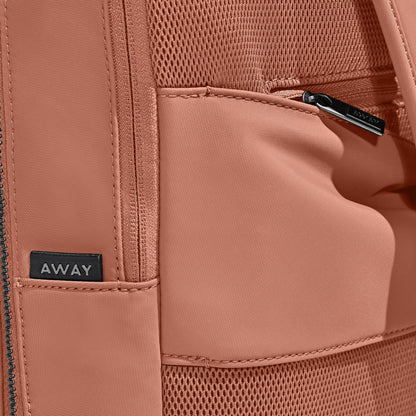 Away The Everywhere Zip Backpack - Personal Item Airline Approved Backpack with 16” Padded Laptop Sleeve, Water Bottle Pocket, Interior and Exterior Pockets - Fits Up to 16-Inch Laptops - Clay Pink