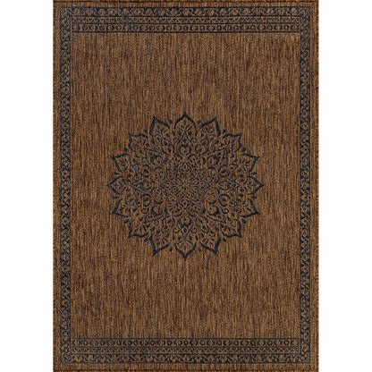 CAMILSON Outdoor Rug 9x12 Medallion Gold Modern Large Area Rugs for Indoor and Outdoor Patios Kitchen and Hallway Mats Washable Porch Deck Outside Carpet (Medallion Gold 9 x 12)