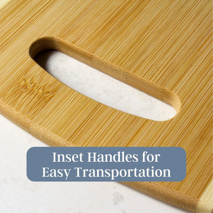 Totally Bamboo 2-Piece Cutting Board Set; 2 Assorted Sizes of Bamboo Wood Cutting Boards for Kitchen