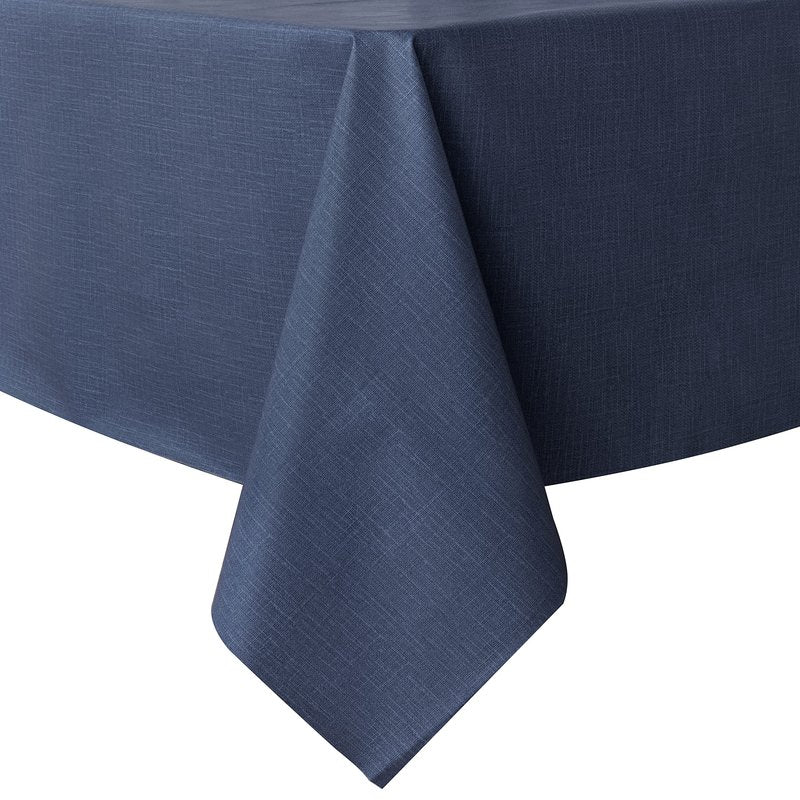 sancua 100% Waterproof Rectangle PVC Tablecloth - 60 x 140 Inch - Oil Proof Spill Proof Vinyl Table Cloth, Wipe Clean Table Cover for Dining Tables, Buffet Parties and Camping, Greyish Blue